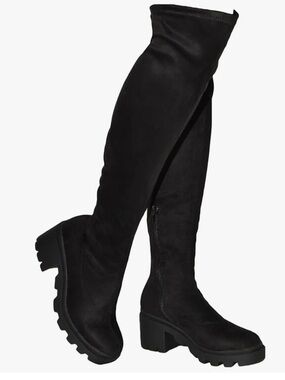 Wild Diva Vivica-10 Women Round Toe Low Heel Knee High Boots